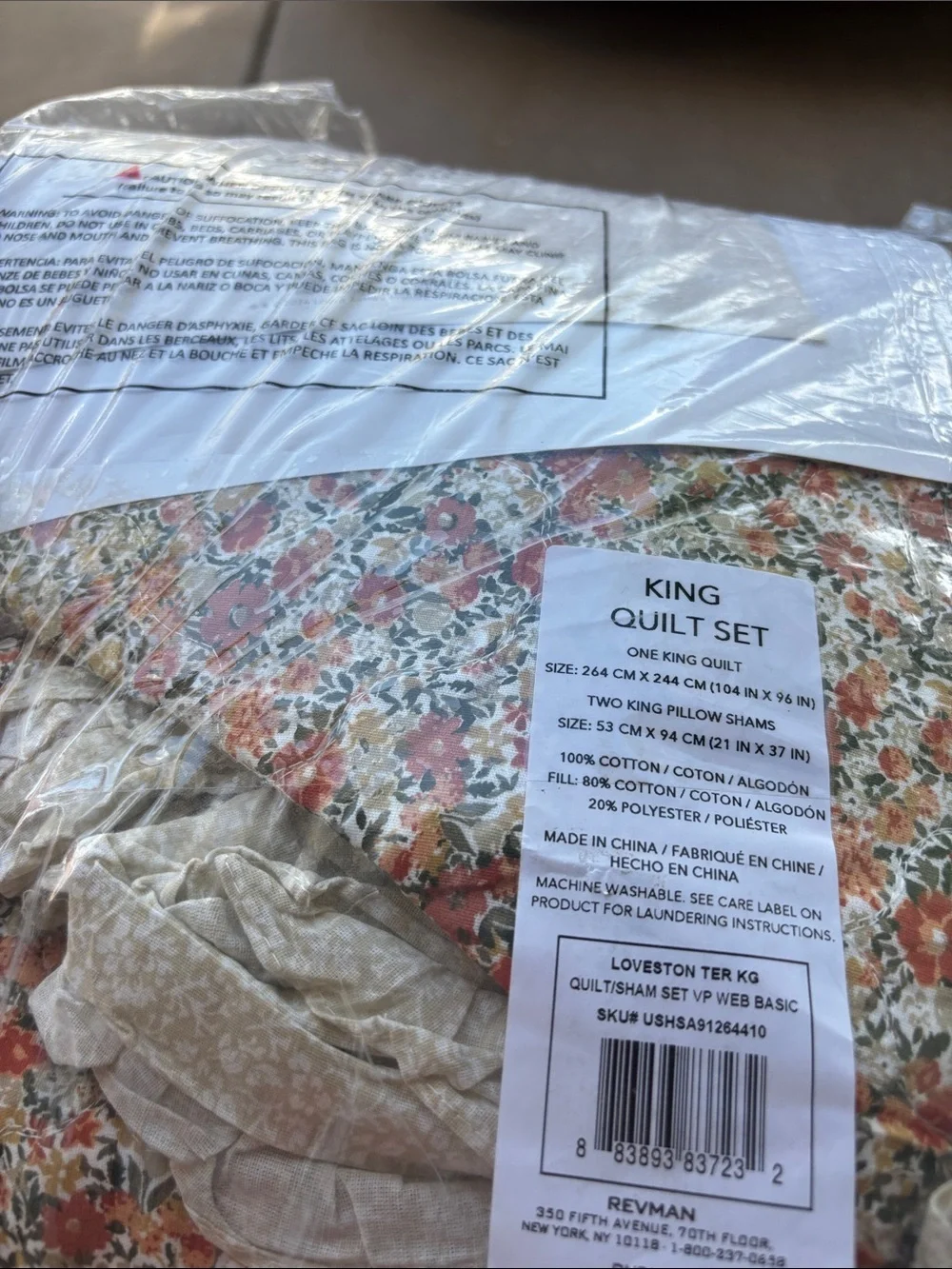 Laura Ashley - King Quilt Set, Lightweight Cotton Loveston Burnt Orange, King)